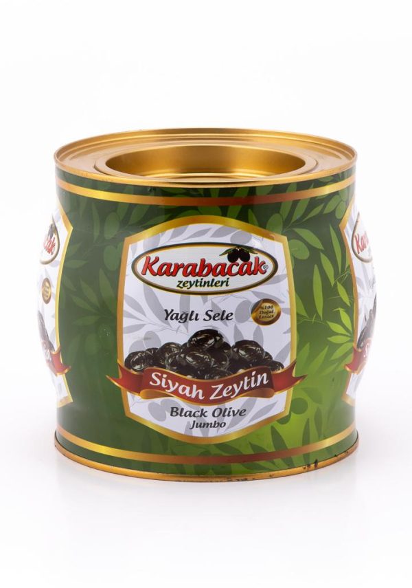 Karabacak Yağlı Sele Siyah Zeytin Jumbo Xs Boy 2 Kg Teneke Kutu