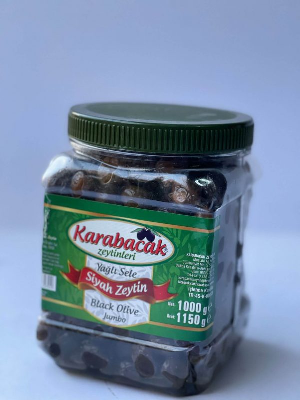 Karabacak Yağlı sele 1 kg jumbo Siyah Zeytin